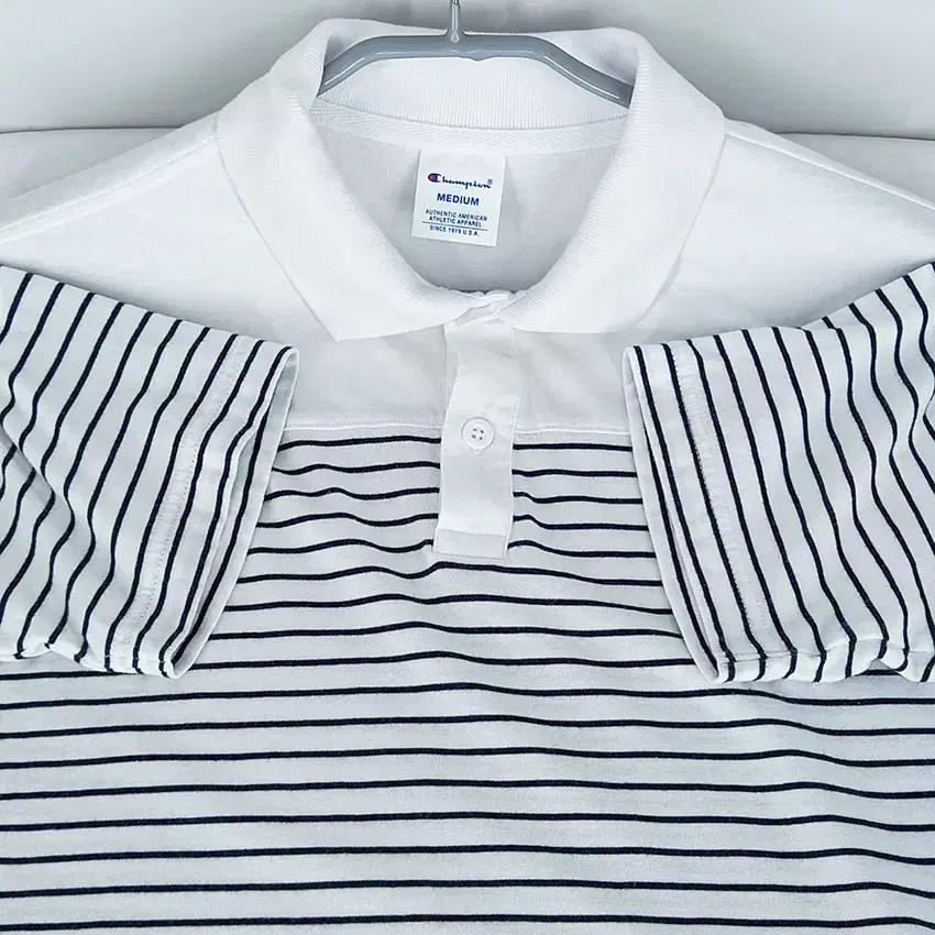 챔피온 여성 스트라이프 카라반팔티  화이트 (HU32470) 6