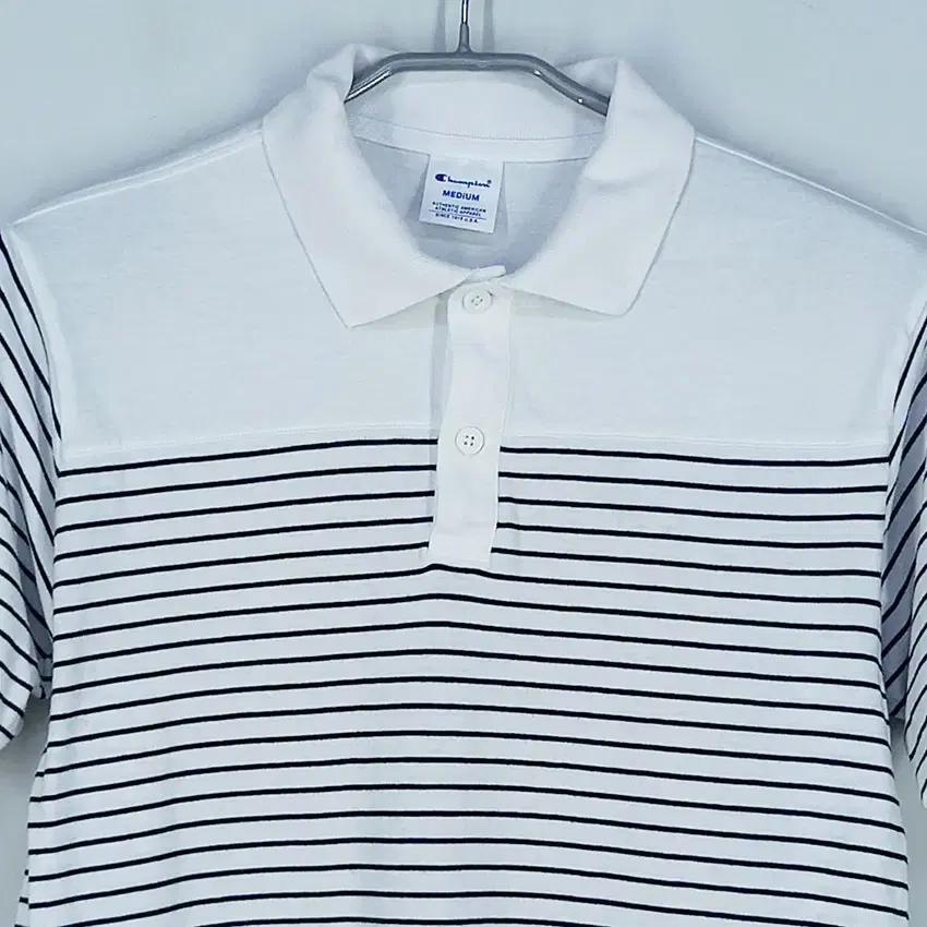 챔피온 여성 스트라이프 카라반팔티  화이트 (HU32470) 4