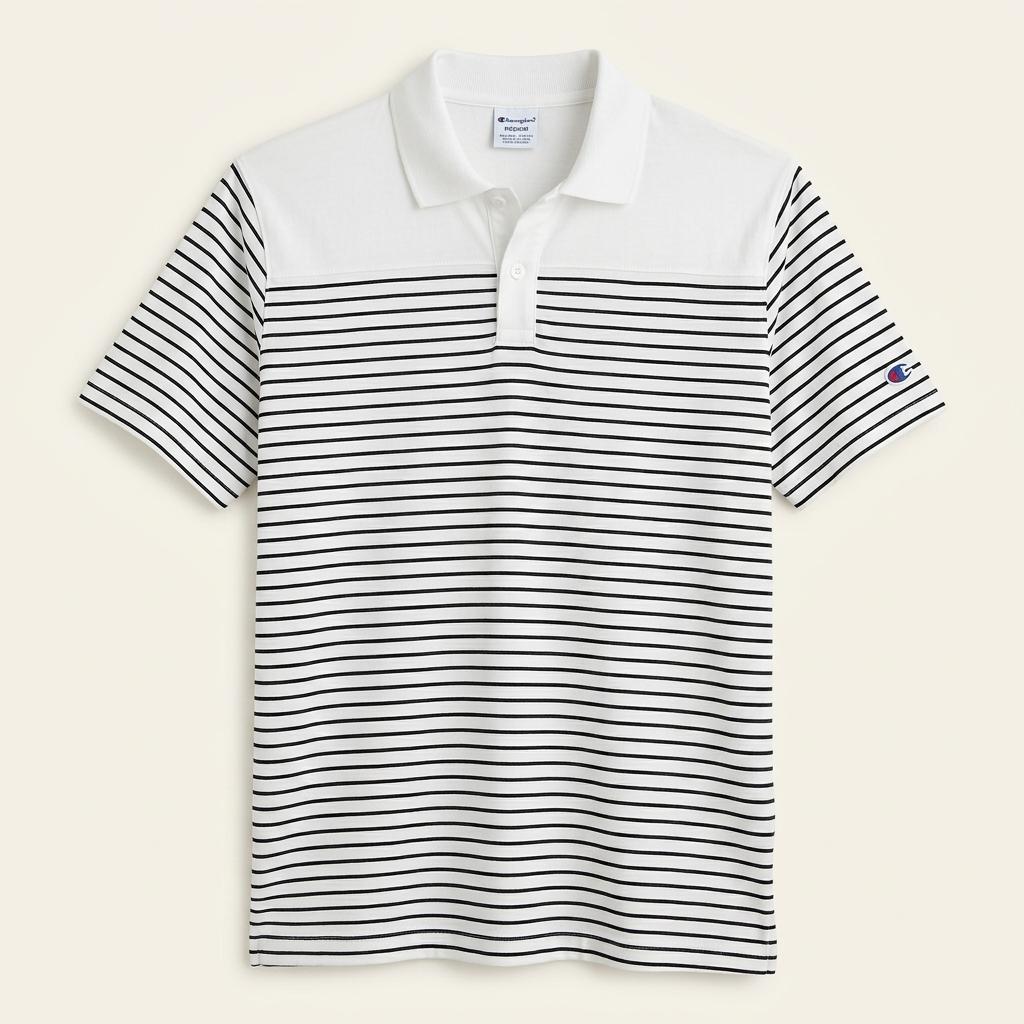 챔피온 여성 스트라이프 카라반팔티  화이트 (HU32470) 1