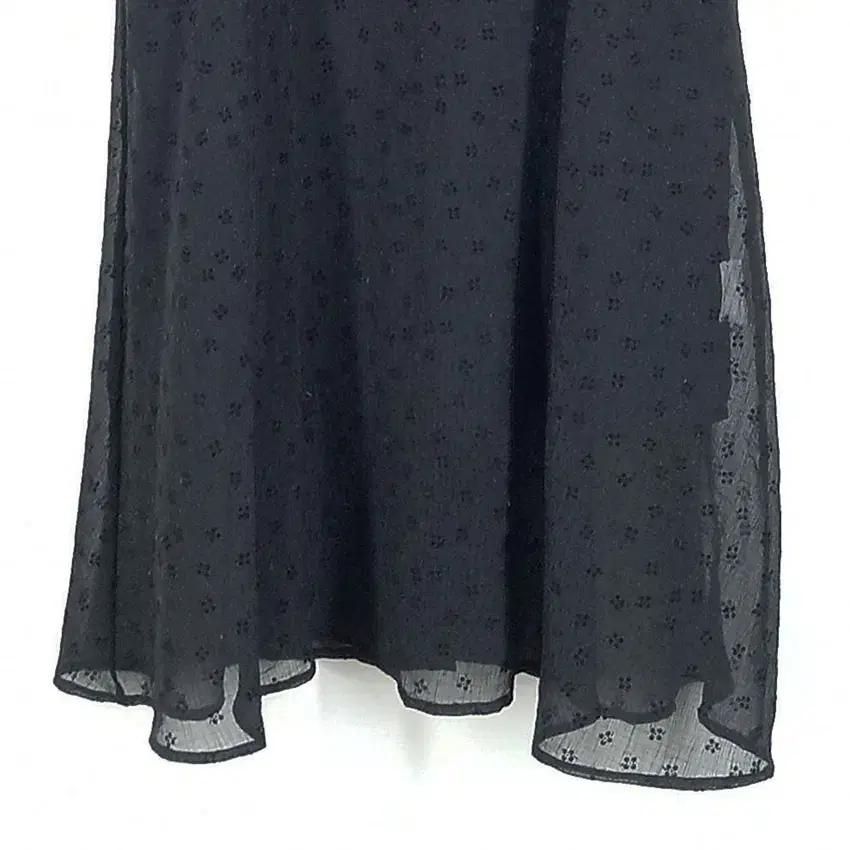 패스타임 여성 소매시스루 자카드 미디원피스 블랙 (HU32461) 5