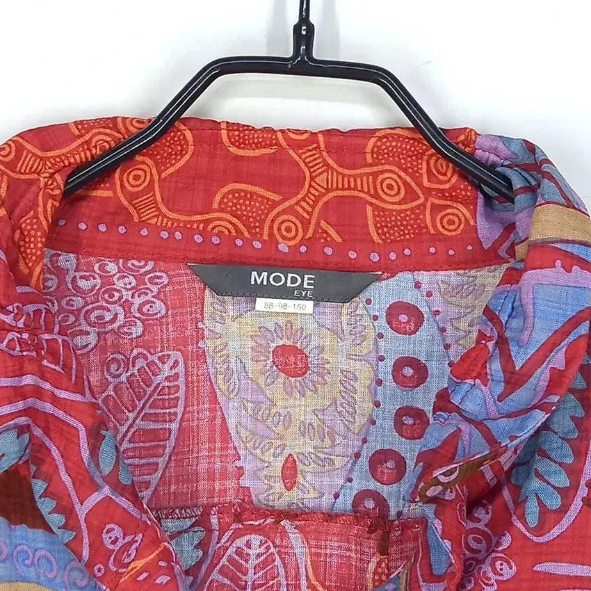 MODE 여성 프린팅 와이어넥 반팔블라우스 레드 (HU32450) 7