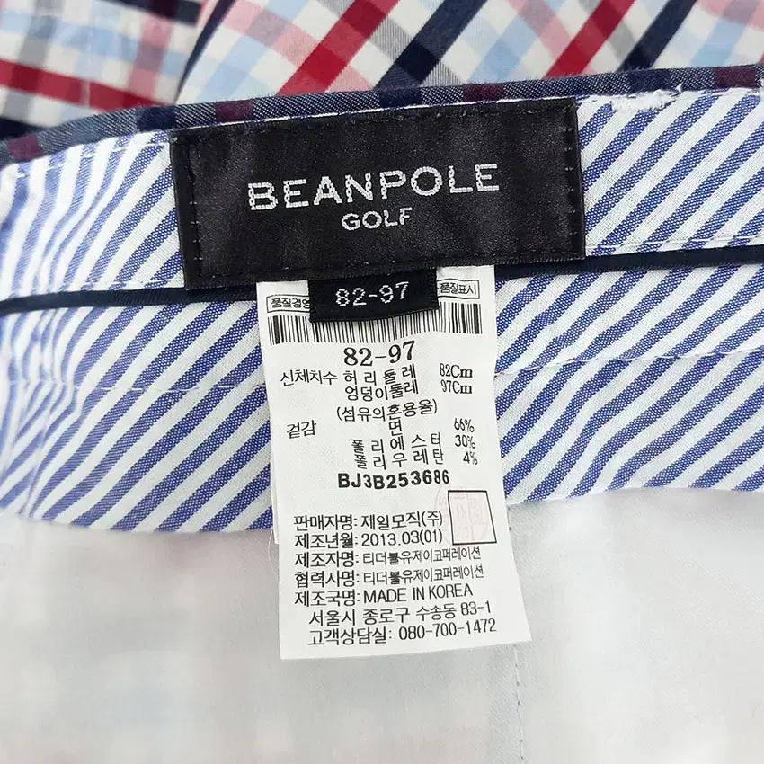 빈폴골프 남성 체크배색 스판끼 5부퍈츠 레드82 (HU32423) 7