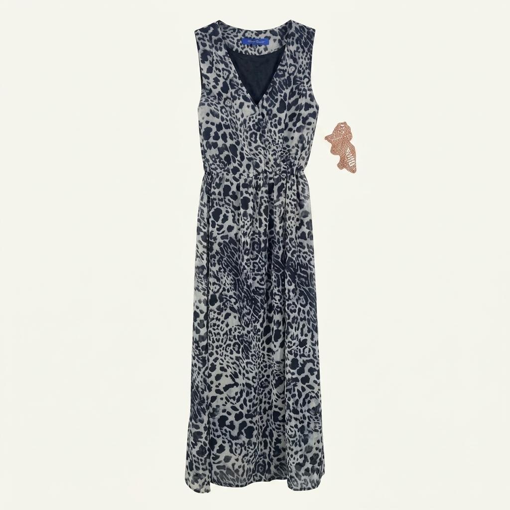 ITAN BAJU 레오파드 허리밴딩 롱원피스 블랙(HU23884) 1