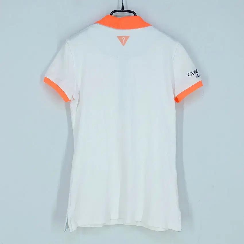 게스 여 형광배색 로고자수 카라반팔티 아이보리XS (HU32219) 3