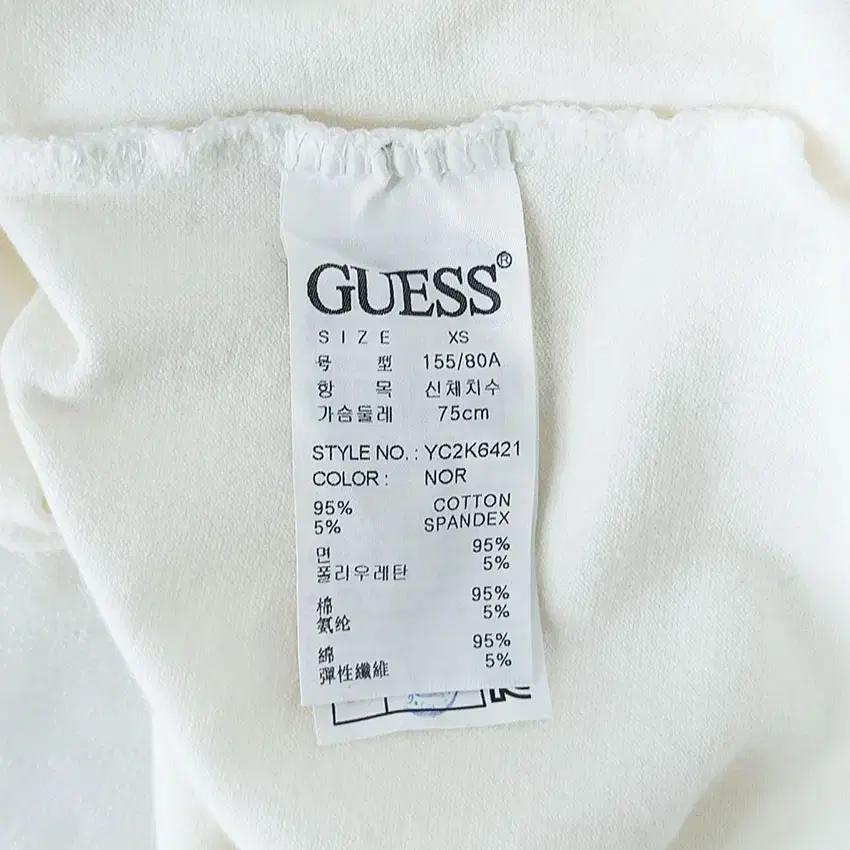 게스 여 형광배색 로고자수 카라반팔티 아이보리XS (HU32219) 8