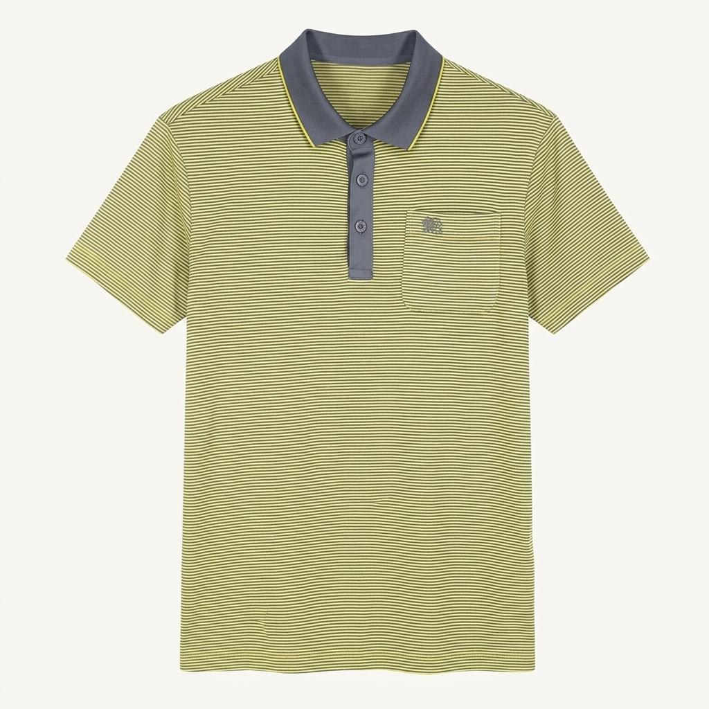 코오롱스포츠 남 스트라이프 쿨링 카라반팔 옐로95 (HU32267) 1