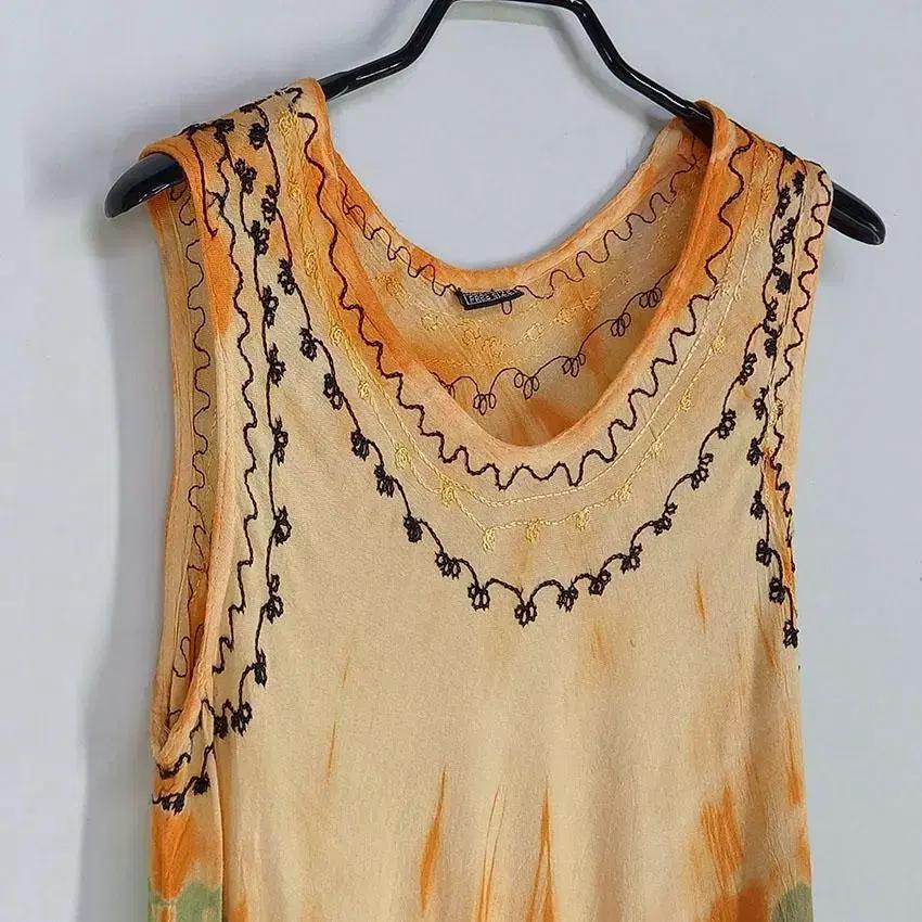 빈티지 여 언발 타이다이 민소매원피스 오렌지F (HU23476) 7