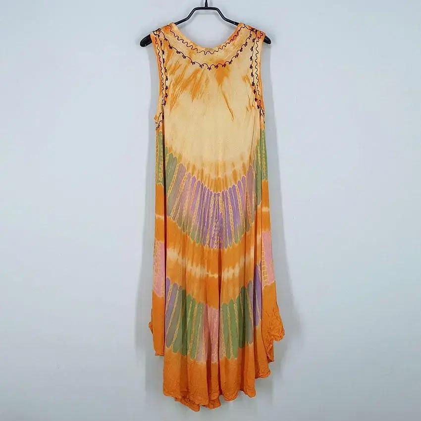 빈티지 여 언발 타이다이 민소매원피스 오렌지F (HU23476) 3