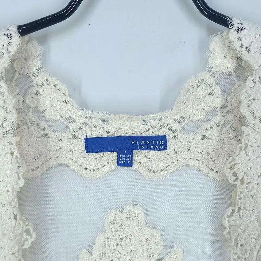 플라스틱아일랜드 자수 시스루 오픈 베스트 오렌지82 (HU24809) 6