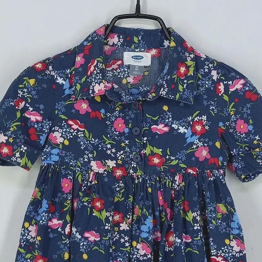 올드네이비 아동 플라워 뒷밴딩 반팔원피스 네이비3T (HU22868) 4
