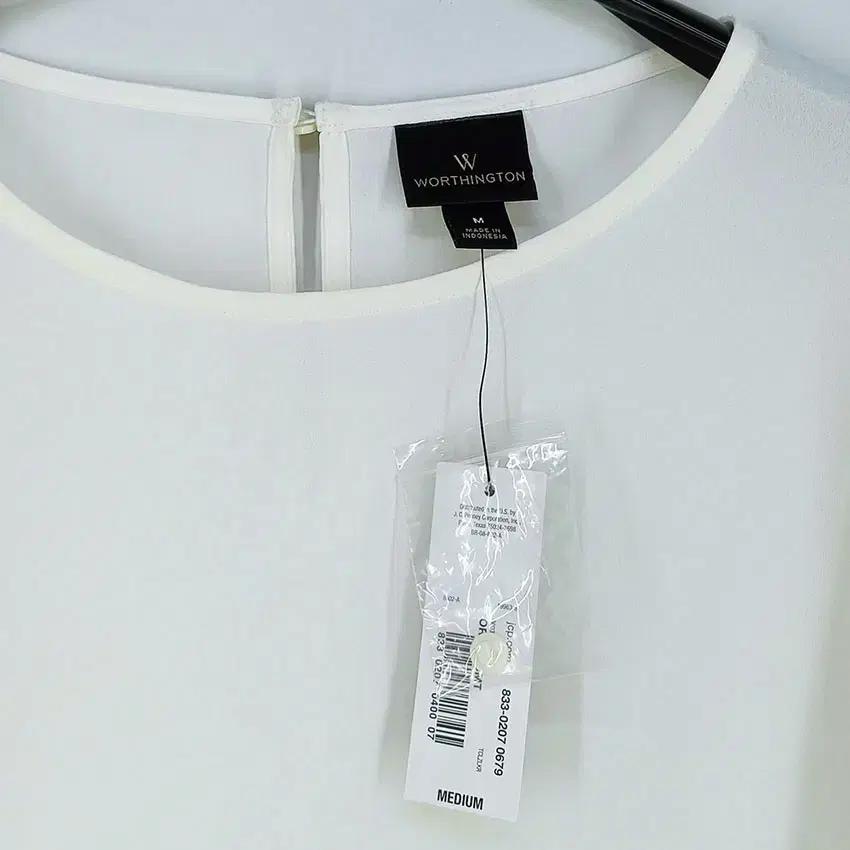 워싱턴 여 소매플리츠 쉬폰블라우스 크림M (HU31900) 7