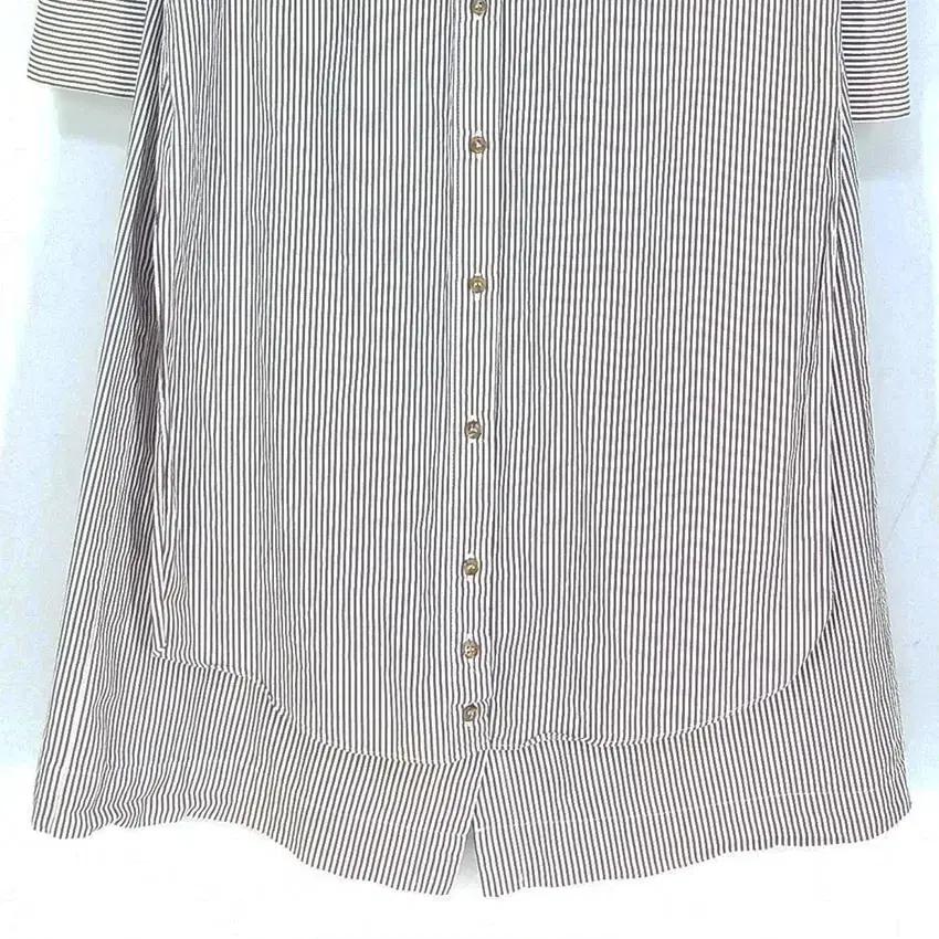 리안 앞이중 스트라이프 셔츠 미니원피스 브라운 (HU31834) 5