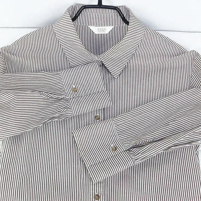 리안 앞이중 스트라이프 셔츠 미니원피스 브라운 (HU31834) 7