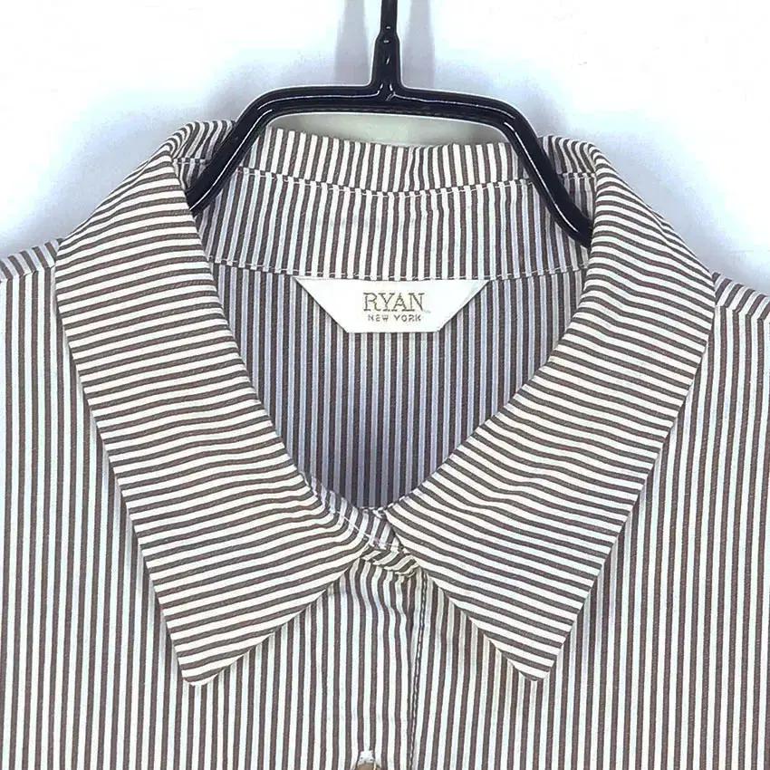 리안 앞이중 스트라이프 셔츠 미니원피스 브라운 (HU31834) 8