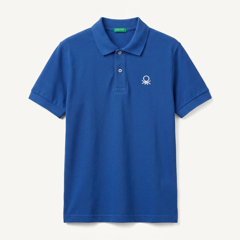 베네통 아동 로고자수 카라반팔티 블루140(8-9Y) (HU31732) 1