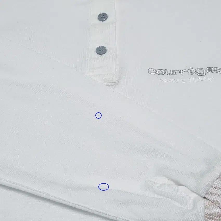 꾸레쥬 여성 넥패턴 코튼 카라긴팔티 화이트85 (HU31641) 9