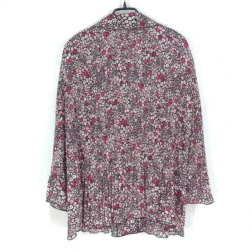 커빙턴 여 플라워 폴리 플리츠블라우스 블랙L (HU31426) 3
