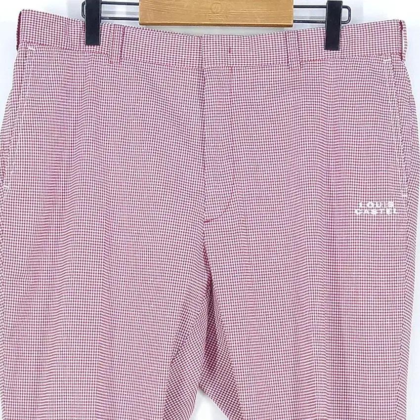 루이까스텔 남성 잔체크 코튼 일자핏팬츠 핑크 (HU31367) 4