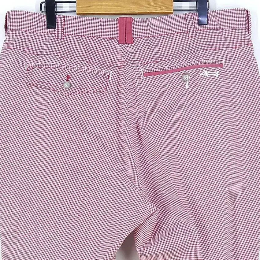 루이까스텔 남성 잔체크 코튼 일자핏팬츠 핑크 (HU31367) 6