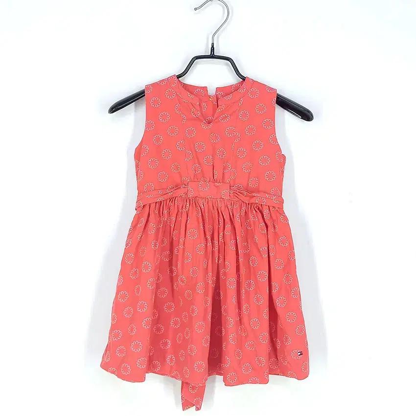 타미힐피거 아동 패턴 민소매원피스 딥코랄3T/8 (HU31235) 2