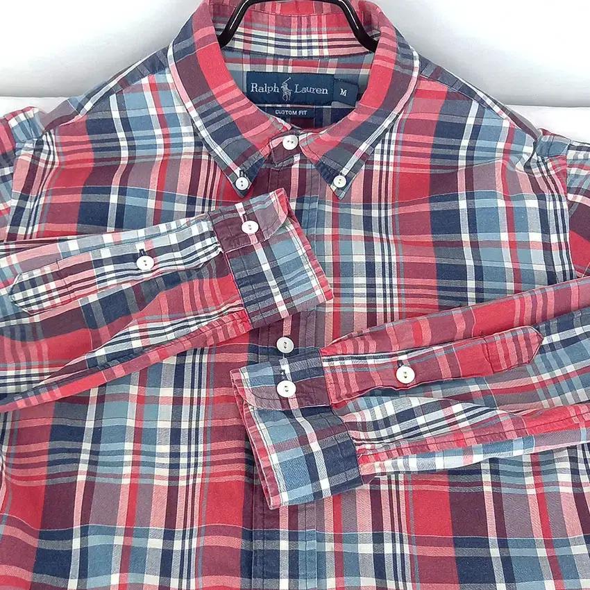 랄프로렌 남성 커스텀핏 체크 긴팔셔츠 톤다운레드M (HU30971) 6