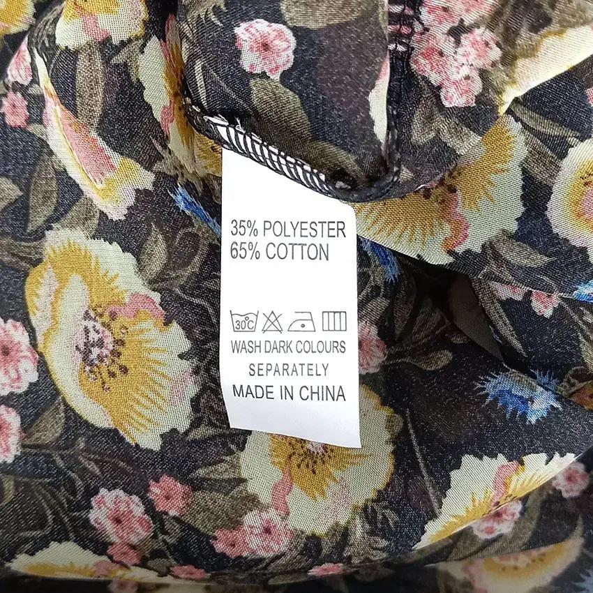 빈티지 여 플라워 쉬폰 시스루 블라우스 블랙 (HU30964) 7