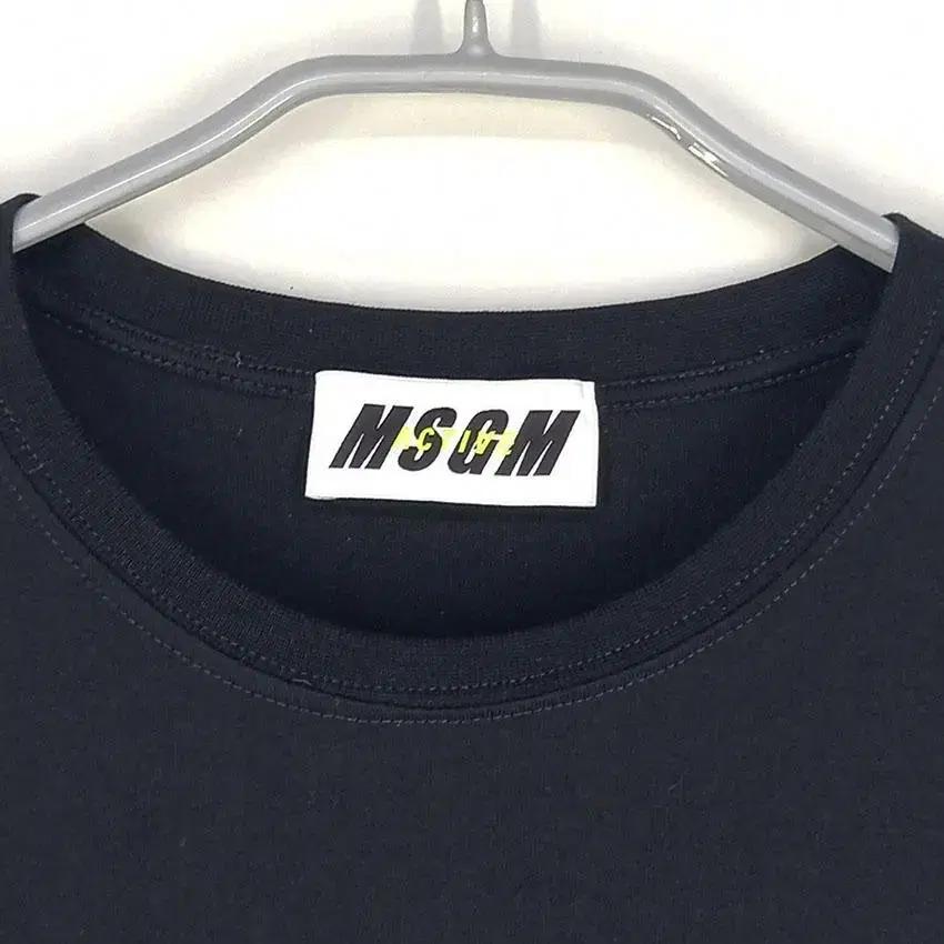 MSGM 남 화이트배색 프린팅 라운드반팔탑 블랙L (HU23689) 7