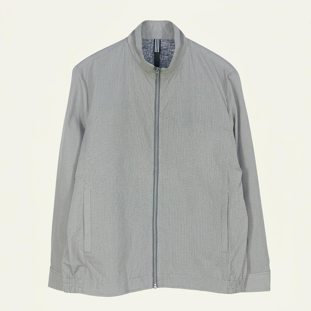 YKK 남성 잔패턴 폴리 집업자켓 그레이100 (HU30918) 1
