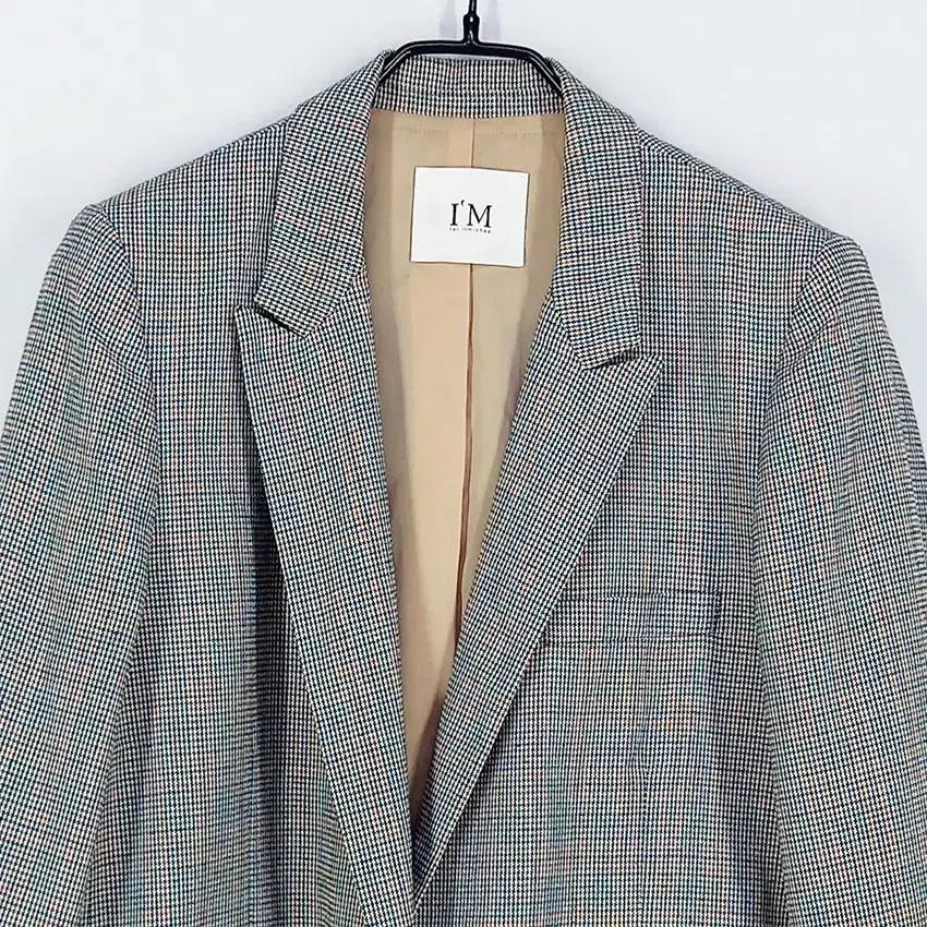 IM 여 잔체크 원버튼 춘추 블레이저 믹스그린 (HU30545) 4
