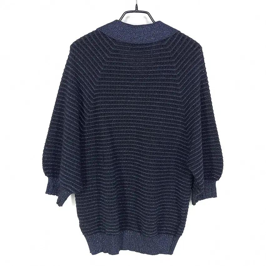 칼라거펠트 여 펀칭 카라넥 네이비펄 니트티 블랙55 (HU30525) 3