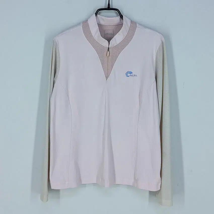 네파 여 쿨링 넥집업 스판끼 긴팔티 연핑크 (HU30447) 2