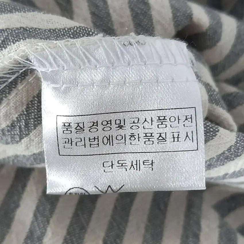 미고 여 스트라이프 브이넥 민소매 원피스 그레이 (HU24557) 8