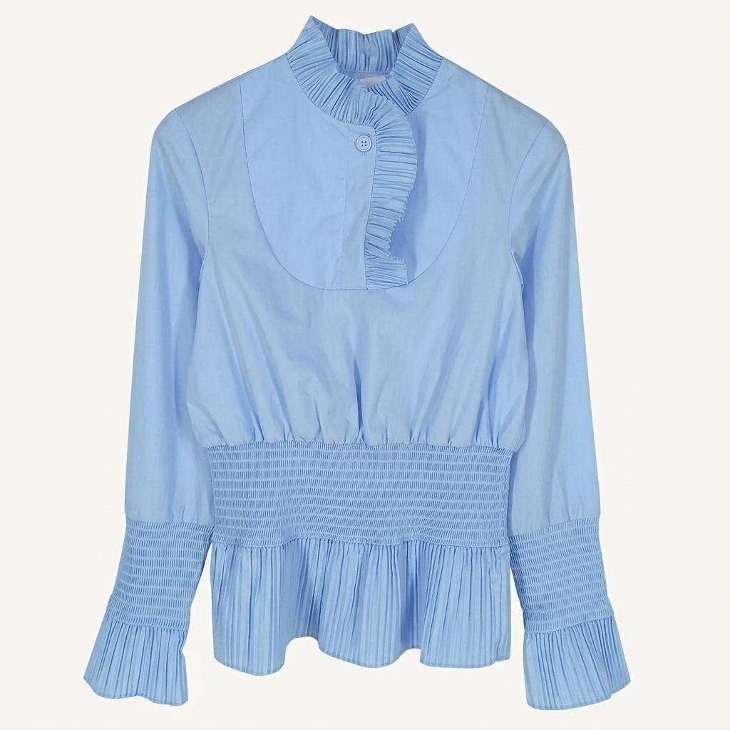 H&M 여 플리츠라인 허리소매밴딩 블라우스 소라32 (HU21707) 1