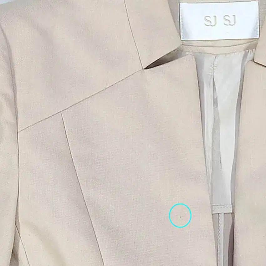 SJSJ 여 원후크 7부소매 마혼방 노카라자켓 베이지82 (HU30313 11