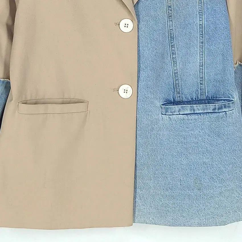 JINAI 여성 데님데코 블레이저 자켓 베이지S (HU30310) 5