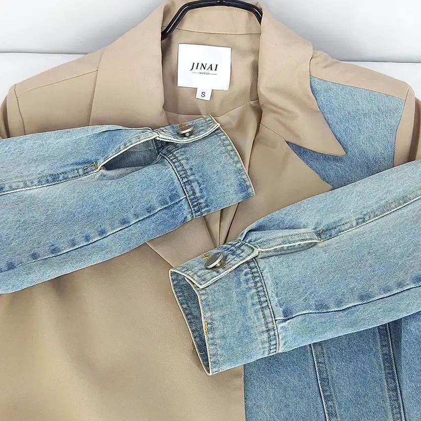 JINAI 여성 데님데코 블레이저 자켓 베이지S (HU30310) 6