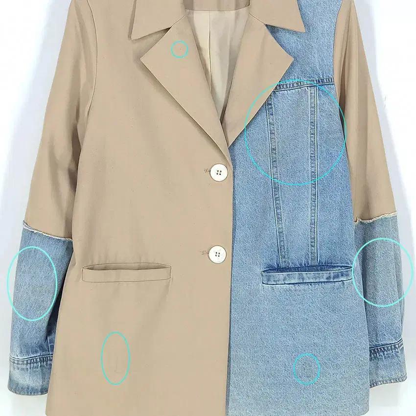 JINAI 여성 데님데코 블레이저 자켓 베이지S (HU30310) 9