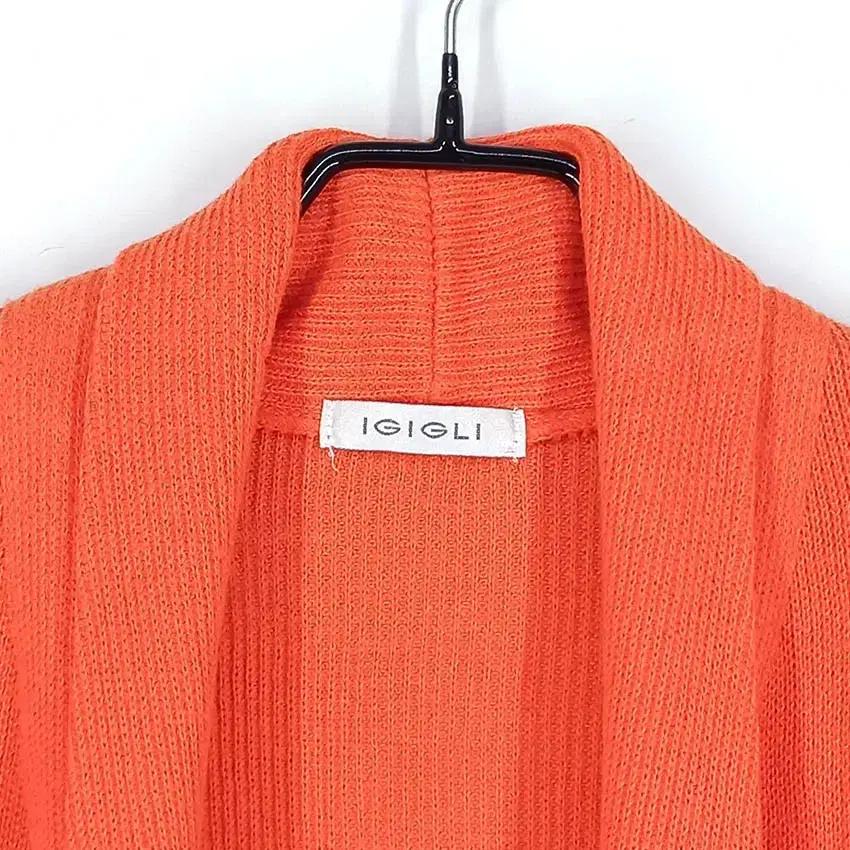 IGIGLI 여 아크릴 숄카라 오픈형 니트조끼 오렌지 (HU30287) 7