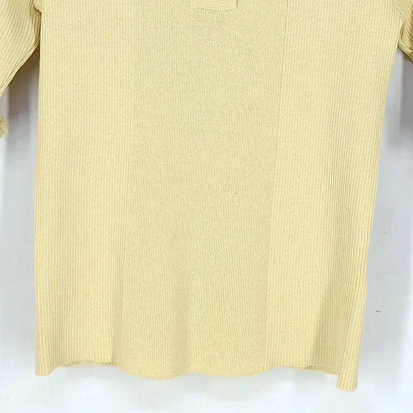 핏뎀 여 슬림핏 레이온혼방 카라반팔니트티 옐로 (HU30163) 5