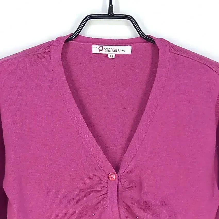 GIAJEANS 여 큐빅장식 크롭 가디건 핑크퍼플 (HU29986) 4