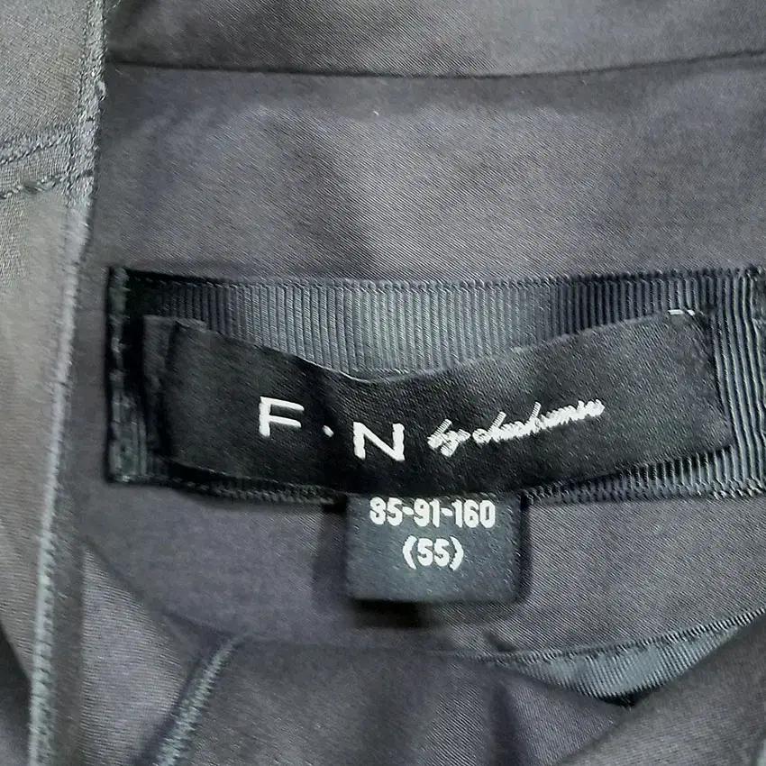 F.N 여성 하이넥 링 버튼 스트링 롱 자켓 챠콜 55 (HU9228) 7