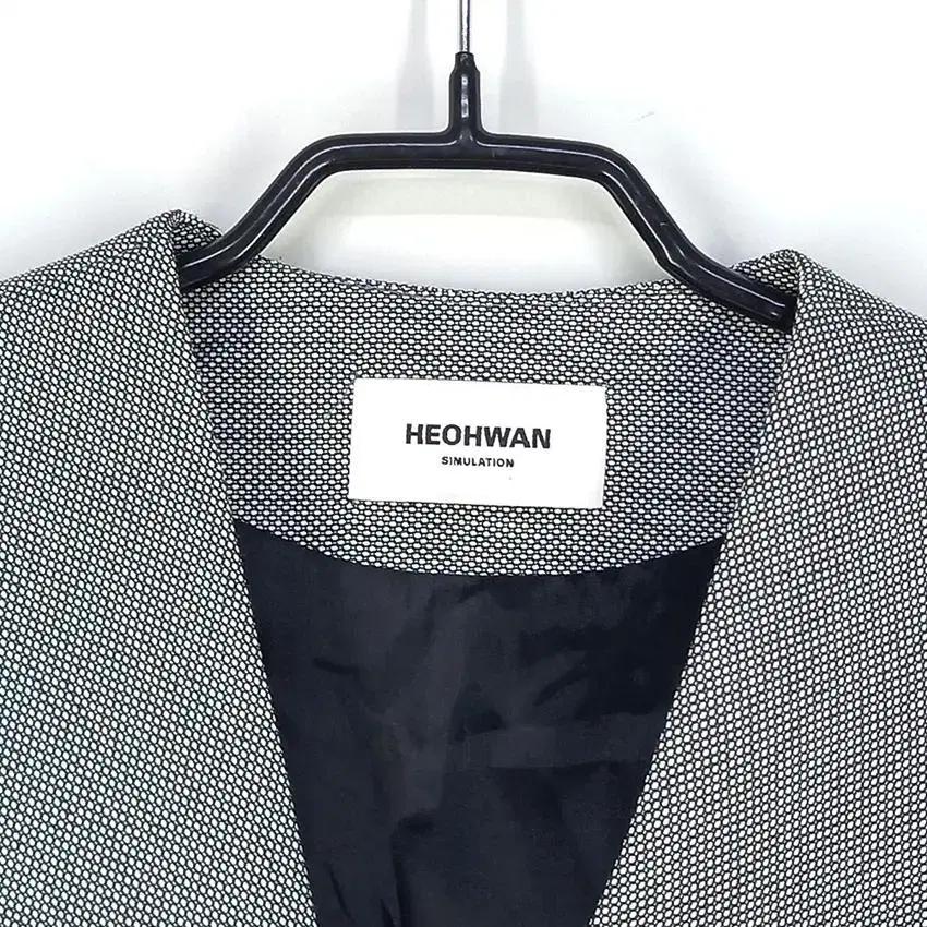 HEOHWAN 여 패턴 노카라 춘추자켓 믹스블랙 (HU29811) 7