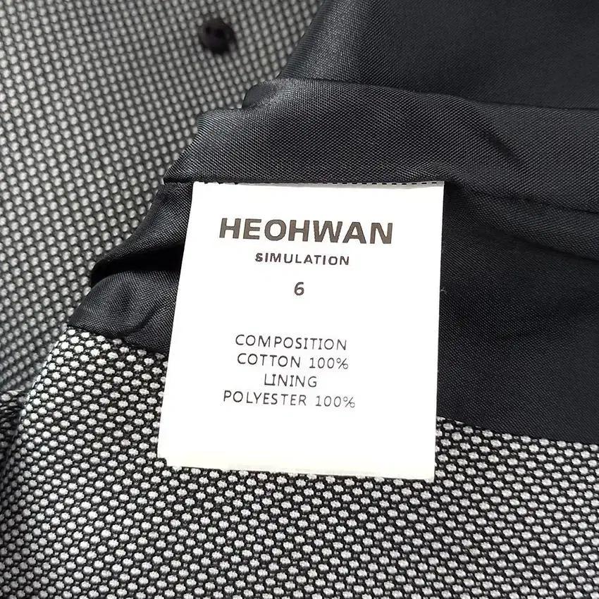 HEOHWAN 여 패턴 노카라 춘추자켓 믹스블랙 (HU29811) 8