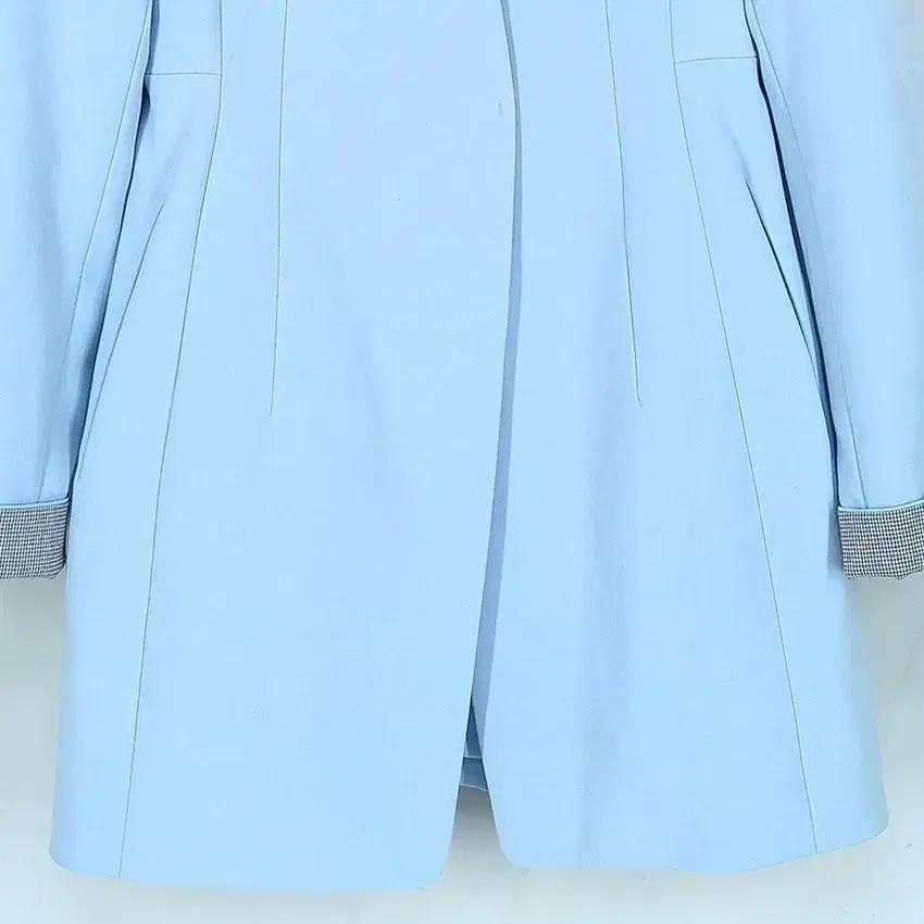 쿠아 여 레이온혼방 원버튼 노카라자켓 스카이 (HU25762) 5