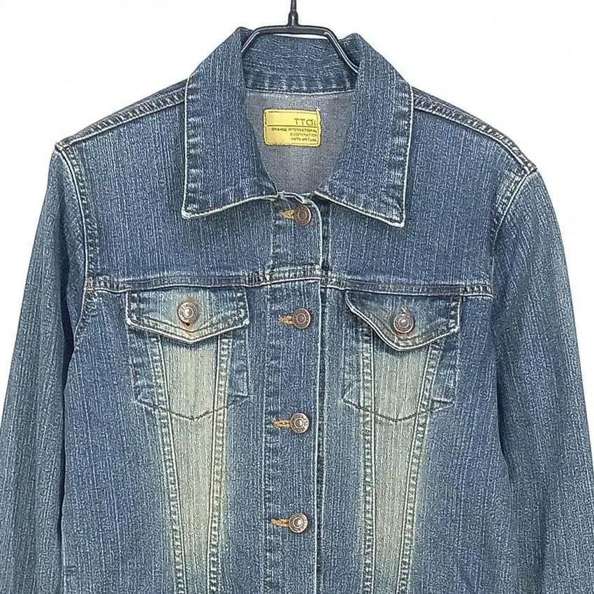 TTOi 여 벨트 약스판 슬림 미디 데님원피스 중청 (HU29634) 4