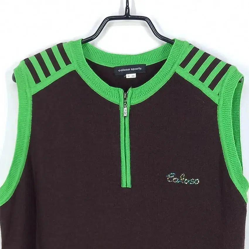 coloso sports 여 모100% 니트조끼 브라운91(HU29491 4
