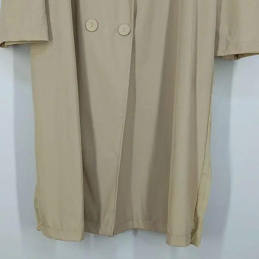 빈티지 여 백쉬폰 카라배색 얇은트렌치코트 베이지F (HU21939) 5