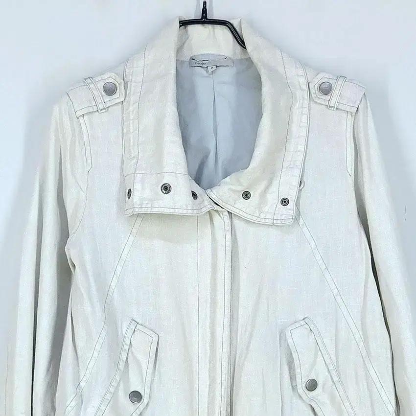 마쥬 여 린넨100% 스트링 집업자켓 펄아이보리 (HU26244) 4