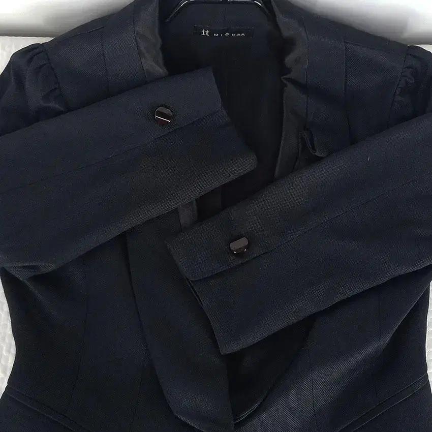 잇미샤 여 원버튼 7부소매 춘추 숏자켓 다크챠콜(HU21413) 6
