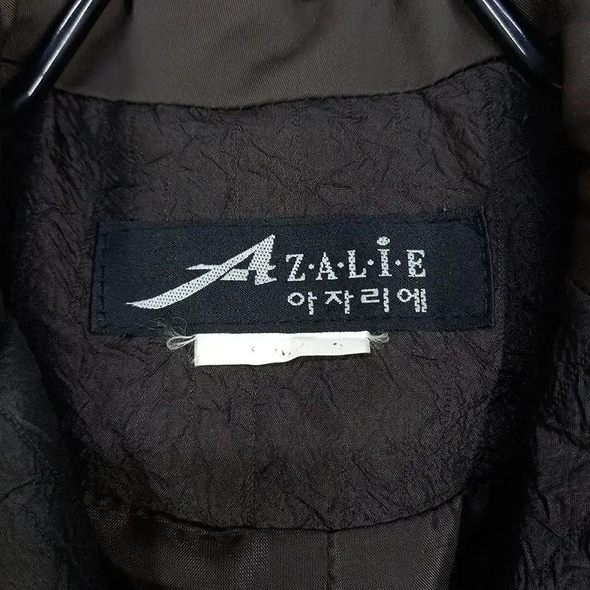 아자리에 여성 카라넥 플레어 구김 롱코트 고동색 (HU9512) 7